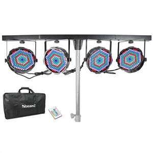 Beamz PARBAR 4-utas LED fényeffekt, 186 x 10 mm RGBW LED, T állvány, szállítótáska kép