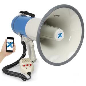 Vexus MEG055, megafon, 55 W, bluetooth, USB, SD, MP3, felvételkészítő funkció, mikrofon, működtetés elemekkel kép
