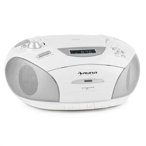 Auna RCD 220, fehér, boombox, CD, USB, kazettás magnetofon, PLL FM rádió, MP3, 2 x 2 W kép