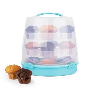 Klarstein Blaukäppchen, kék, tortabúra, süteményes doboz, muffin tartó, 24 db, Ø26 cm kép