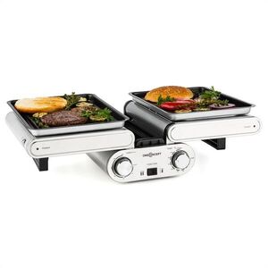 OneConcept Butterfly, multifunkciós grillsütő, asztali grillsütő, elektromos, 1200 W, 240 °C, időzítő kép