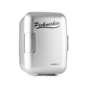 OneConcept Picknicker, ezüst, termodoboz hűtő/melegen tartó funkcióval, mini, 4 l, AC DC, szivargyújtó, eMark tanúsítvány kép