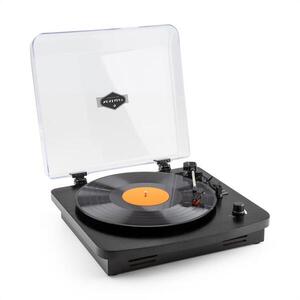 Auna TT370 retró lemezjátszó, hangszóró, USB, MP3, AUX, fekete kép