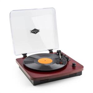 Auna TT370 retró lemezjátszó, hangszóró, USB, MP3, AUX, cseresznyefa kép