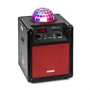 Ibiza Kube 60 hordozható bluetooth hangfal, USB, SD, AUX, FM, akkumulátor, piros kép
