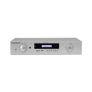 Madison MAD-1400 BT, 2 x 140 W RMS, fehér, HiFi sztereóerősítő, bluetooth, USB, SD, MP3, AUX, FM kép