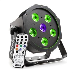 Beamz BFP110 FlatPAR 3 az 1-ben LED reflektor, 5 x 6 W RGB LED, DMX, IR-távirányító kép