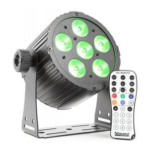 Beamz BAC406 ProPar, 6x18W 6-1 HEX, DMX, IR, fekete kép