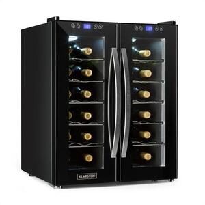 Klarstein SaloonNapa borhűtő, 67 liter, 2 üvegajtó, 11-18°C, fekete kép