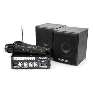 Fenton AV380BT karaoke szett erősítővel, USB, SD, BT, 2 x hangfal, 2 x mikrofon kép