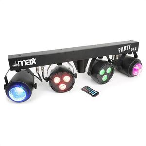 MAX LED-Partybar 2xPAR-RGBW-LEDS + RGBW-jellyball, állvánnyal és IR távirányítóval kép