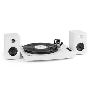 Auna TT-Play lemezjátszó, 2 sztereó hangfal (3“/10W) BT 33 1/3 & 45 forgás/perc, fehér kép