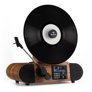 Auna Verticalo DAB retró gramofon, DAB+, FM tuner, USB, BT, AUX, ébresztőóra kép