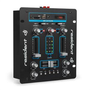 Resident DJ DJ-25 DJ-mixer keverő pult, erősítő, bluetooth, USB, fekete/kék kép