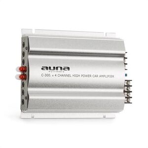 Auna C300.4, négycsatornás erősítő, végerősítő autóba, 1200W PMPO, 300W RMS, ezüst kép