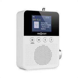 OneConcept Plug+Play DAB, aljzatba szúrható rádió, Bluetooth, DAB+/FM tuner, TFT kijelző, fehér kép