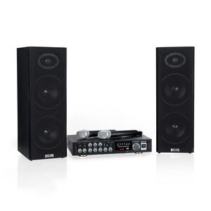 Auna Karaoke Star 4, karaoke készlet, max. 2 x 80 W, BT, USB port, 2 x vezeték nélküli mikrofon kép