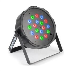 Beamz FlatPAR 118B, 18 x 1W, PAR-reflektor, RGB, LED, DMX, IR, távirányító kép
