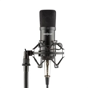 OneConcept Mic-700, stúdió mikrofon, Ø 34 mm, kardioid, pók, szél elleni védelem, XLR, fekete kép