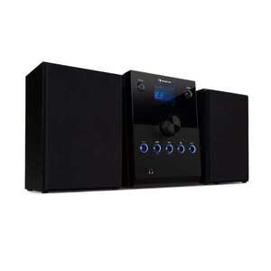 Auna MC-30, DAB mikro sztereó rendszer, 2 hangszóró, DAB+, FM, bluetooth, CD-lejátszó, távirányító, fekete kép