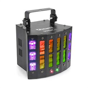 Beamz Magic 2, derby, R/G lézer, stroboszkóp/UV fényhatás, 9 DMX csatorna, fekete kép