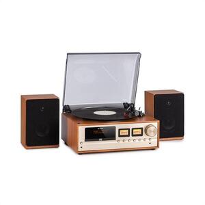 Auna Oxford, retro sztereó rendszer, DAB+/FM rádió, BT funkció, vinil, CD, AUX, pezsgőszín kép