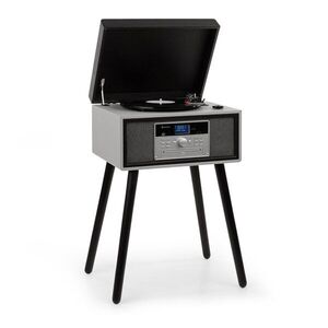 Auna Mary Ann, lemezjátszó, 33/45/78 fordulatszám/perc, CD, DAB+, UKW, BT, USB, fekete/szürke kép