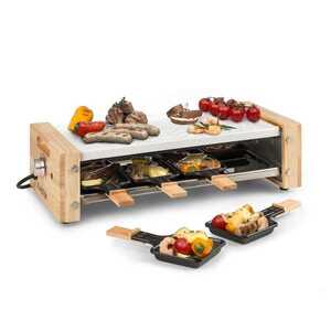 Klarstein Chateaubriand Nuovo, raclette, 1200 W, alumínium, 8 fő, fa dekorációval kép