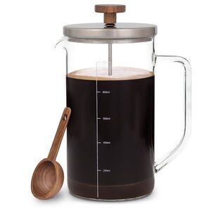 Klarstein Glaswerk Ristretto French Press 1 Liter boroszilikát üveg, rozsdamentes acél, diófa kép