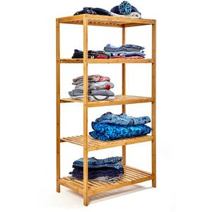 Blumfeldt Polcállvány, többcélú polcállvány, 5 szint, 60 x 117, 5 x 35 cm (SZ x M x M), bambusz kép