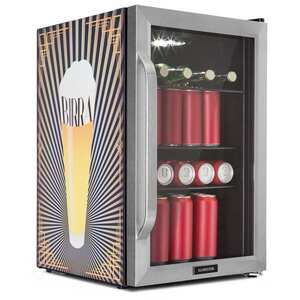 Klarstein Beersafe 70 Birra Edition, hűtőszekrény, 70 liter, 3 polc, panoráma üvegajtó, rozsdamentes acél kép