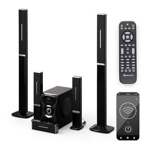 Auna Areal 825 5.1 Wireless, vezeték nélküli hangrendszer, bluetooth, 120 W, karaoke funkcióval, vezeték nélküli hátsó hangszórókkal kép