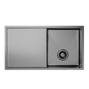 Klarstein TitanSteel konyhai mosogató lefolyóval, 79 x 44 cm, rozsdamentes acél, karcálló, hőálló kép