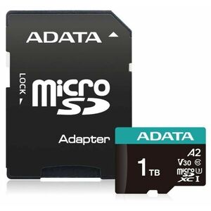 Adata memóriakártya microsdxc 1tb + adapter uhs-i v30 a2 cl10 (10... kép