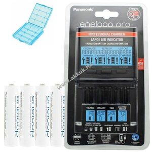 Panasonic eneloop BQ-CC65 töltő LCD kijelző 8x eneloop AAA (mikro) csomag kép