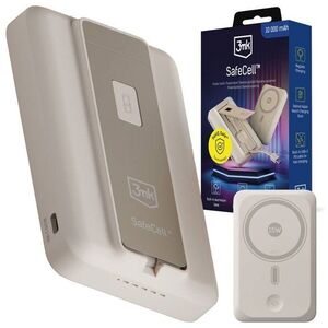 3MK SafeCell 4in1 Semi-Solid 22, 5W Build in Cable Apple Watch MagSafe 10, 000mAh Beige kép