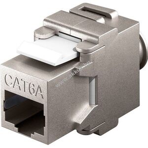 Goobay Keystone RJ45 CAT6A STP 17, 1mm 180° kábelkivezetés pillangó típus LSA klemmsor szerszámmentes kép