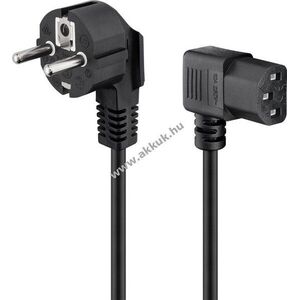 Goobay IEC tápkábel 1, 8m 3x0, 75mm² fekete CEE7/7 (Type E/F) 90° dugó → C13 90° kép