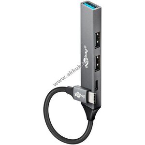 Goobay Essential Slim 4 portos USB-C hub 5Gbit/s 1x USB-A(USB3.2) 1x USB-C(USB2.0) 2x USB-A(USB2.0) kép