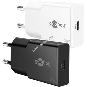 Goobay Single Fast Charger 20W USB-C PD GaN Slim gyorstöltő fekete 1x USB-C kép