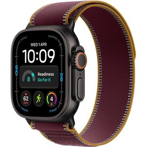 Apple Watch Ultra 4 49mm Fekete titán tok Burgundi terep pánttal - M/L kép