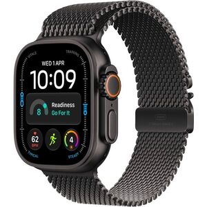 Apple Watch Ultra 4 49mm Fekete titán tok Fekete titán milánói szíjjal - L kép