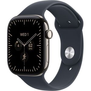 Apple Watch Series 12 Cellular 42mm Natúr titán tok Tengerészkék sportszíjjal - M/L kép