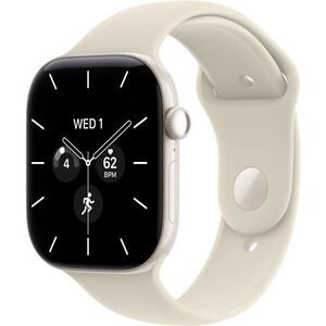 Apple Watch Series 12 Cellular 46mm Gyöngyházfehér kerámia tok Homokszín sportszíjjal - S/M kép