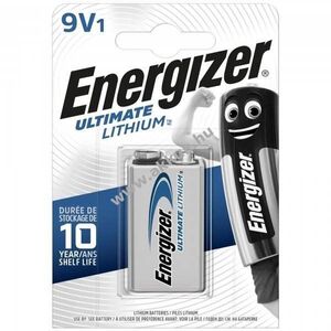 Energizer Ultimate Lithium LA522 9V 6F22 elem lítium kép