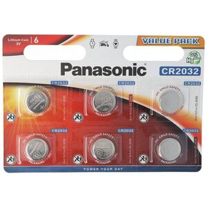 Panasonic CR2032 gombelem 6db/csomag IEC CR2032 10év tárolhatóság lítium kép