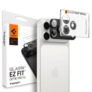 Spigen Glass Tr EZ Fit Optik Pro XL iPhone 18 Pro kameravédő fólia - sötétszürke, 1 db kép