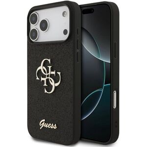 Guess PU Fixed Glitter 4G Metal Logo iPhone 18 Pro Max Black fekete tok kép