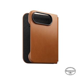 Nomad Traditional Folio iPhone 18 Fold bőr flip tok - Saddle Horween kép