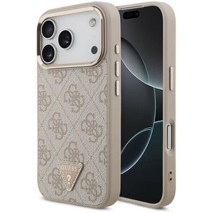 Guess PU Leather 4G Strass Triangle Logo Gold Frame iPhone 18 Pro rózsaszín MagSafe tok kép